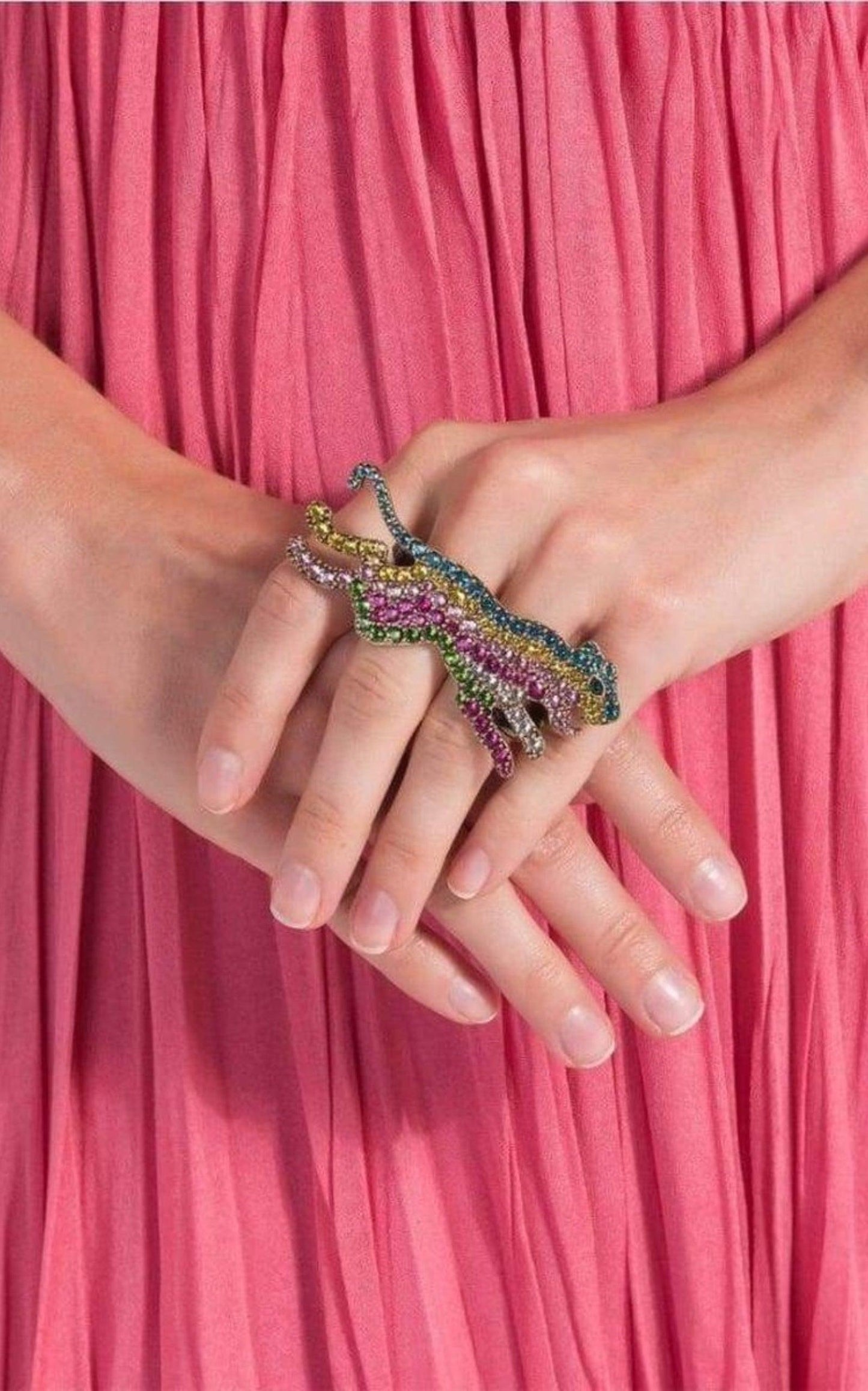  GucciTwo Finger Colour Ring - Runway Catalog