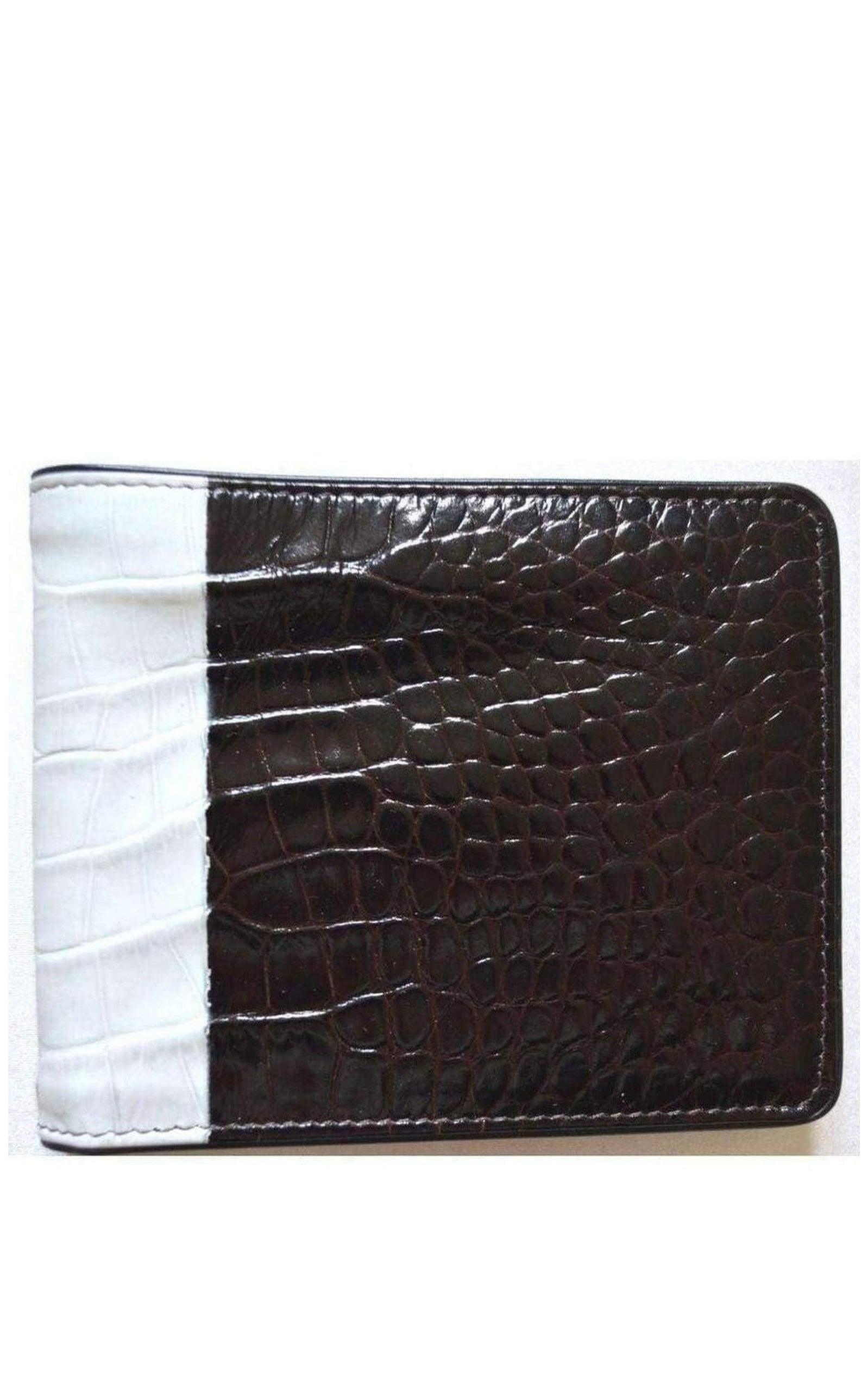  Dries Van NotenTwo Tone Crock Print Leather Wallet - Runway Catalog