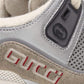  GucciUltrapace Metallic Leather Distressed Suede Sneakers - Runway Catalog