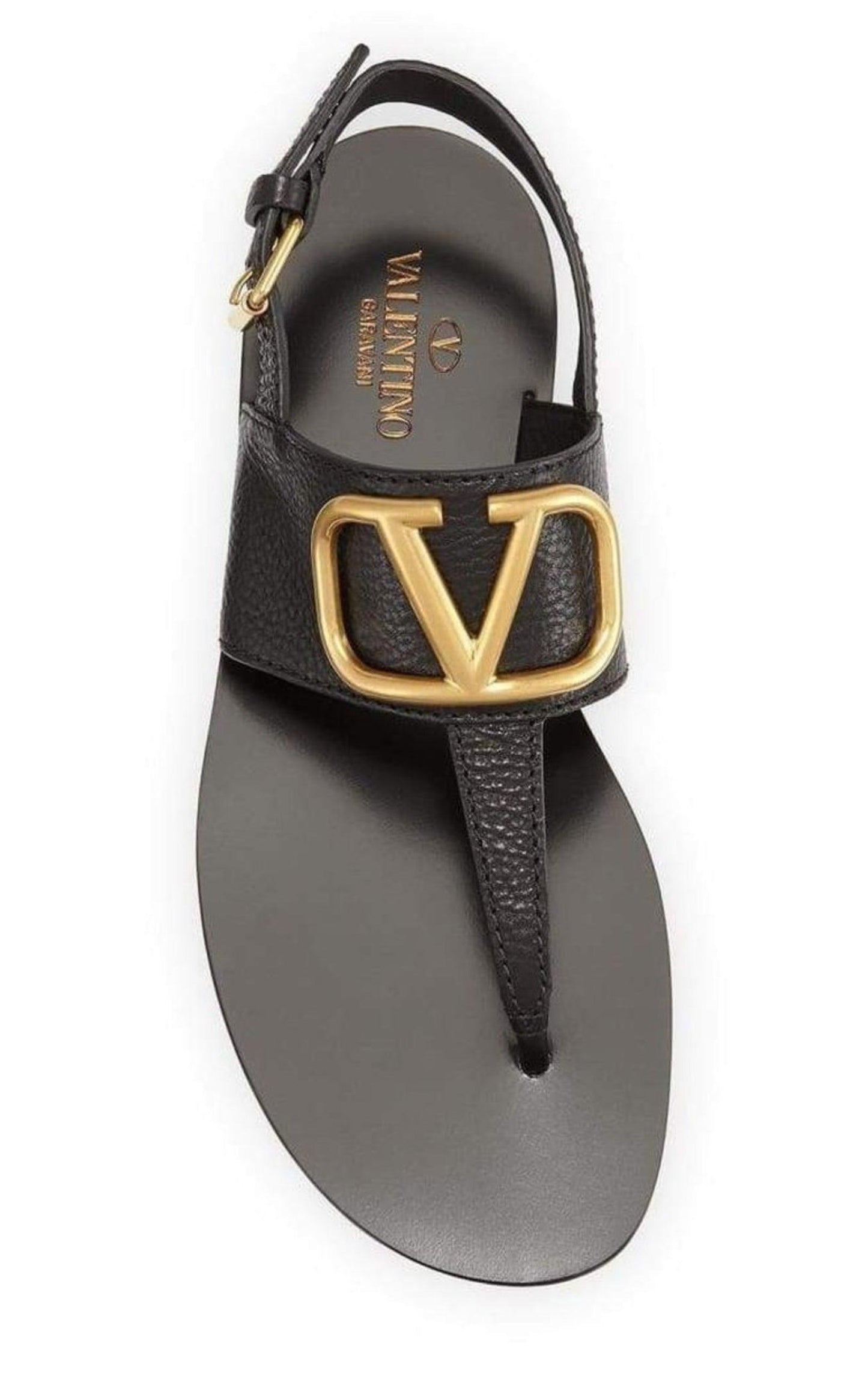 ValentinoV-LOGO Leather Thong Sandal - Runway Catalog
