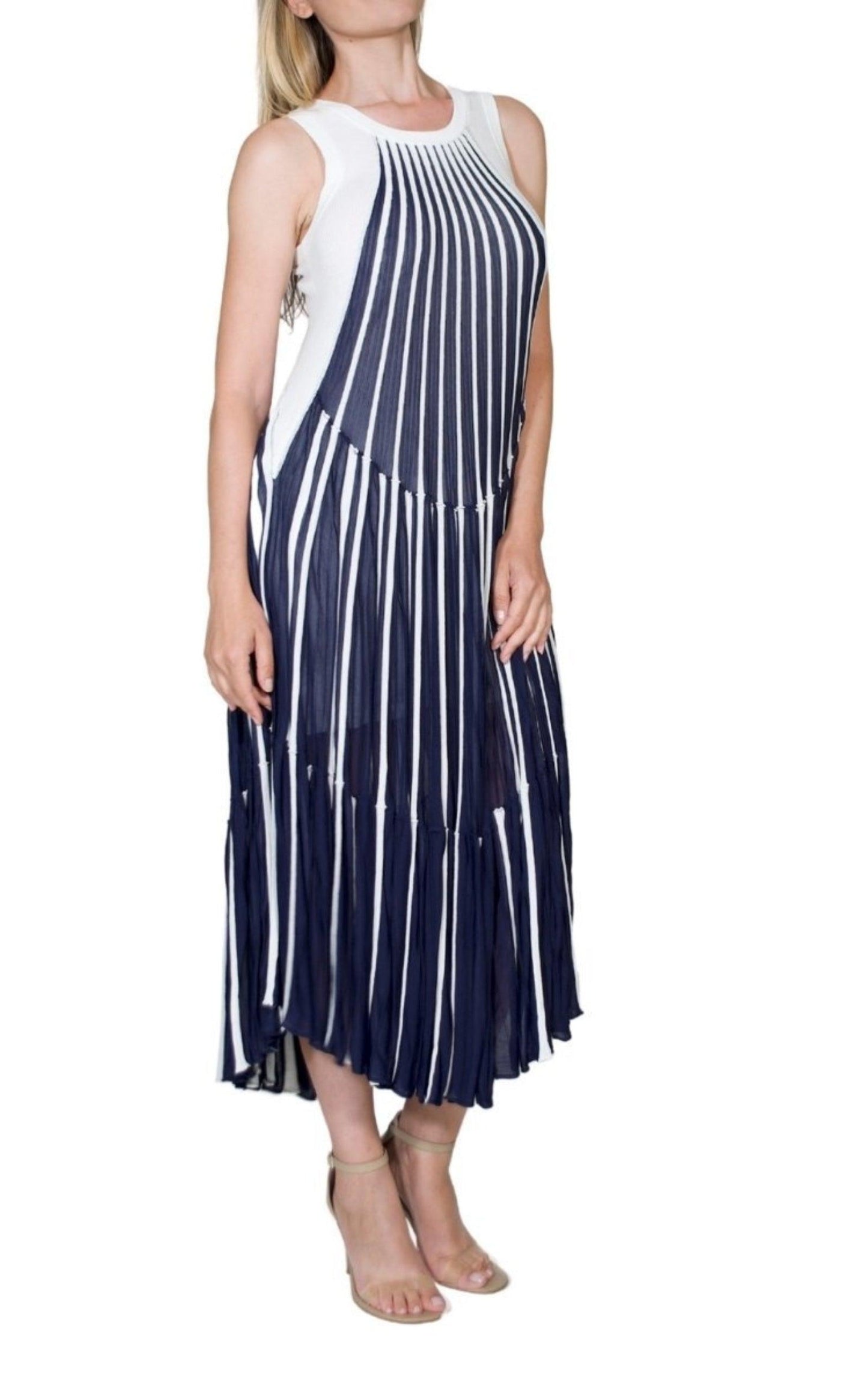  ChloeVertical Stripe Midi Dress - Runway Catalog