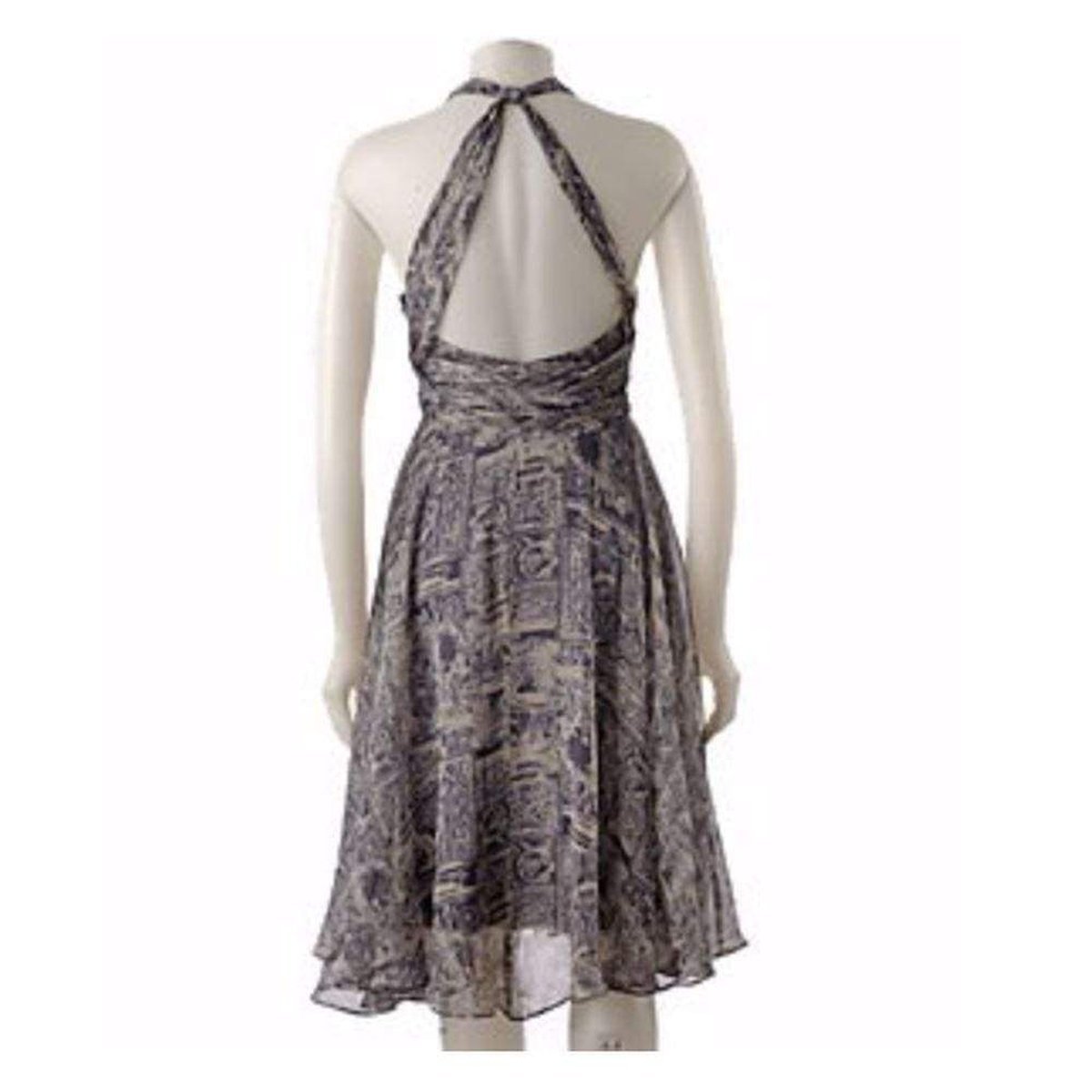 BCBGMAXAZRIA-Victorian Floral Halter Silk Dress - Runway Catalog
