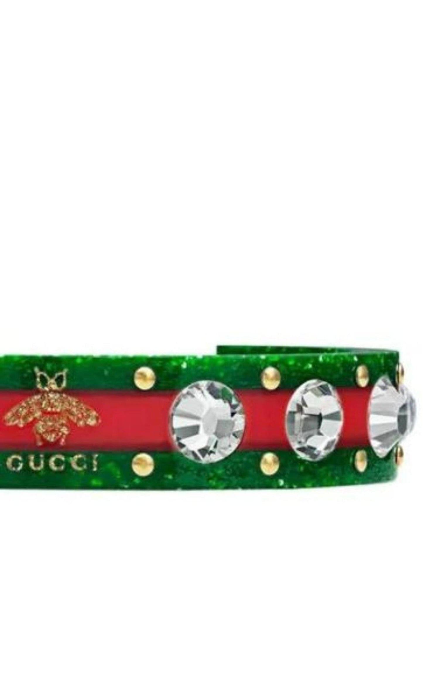  GucciVintage Web Cuff Bracelet With Crystals - Runway Catalog