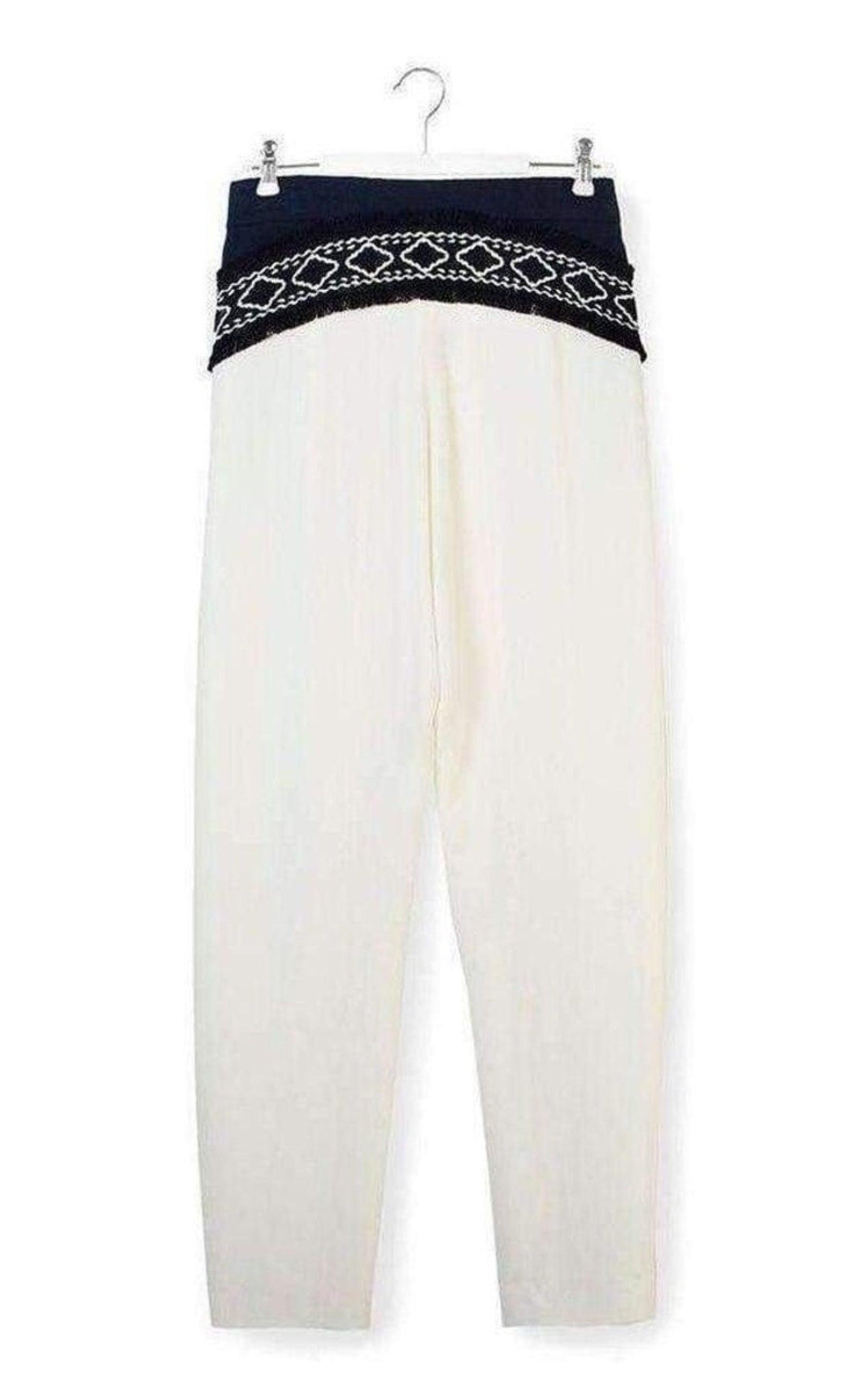  ChloeWhite Embroidered Cotton Pants - Runway Catalog