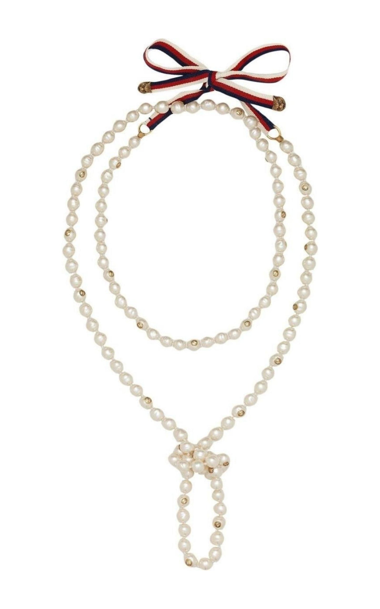 Gucci White Faux Pearls Necklace