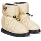  PradaWhite Quilted Nylon Drawstring Ankle Boots - Runway Catalog