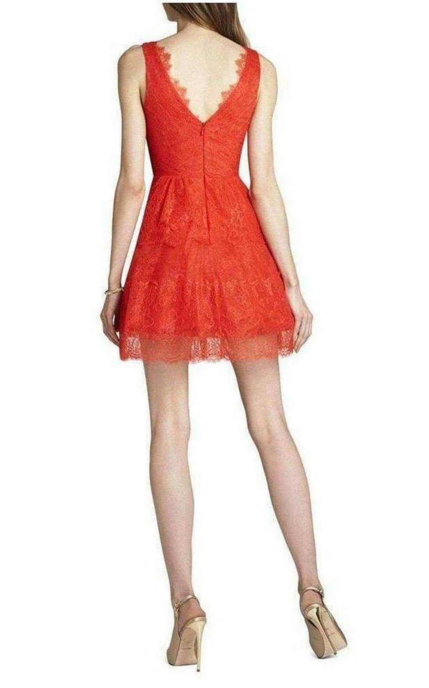  BCBGMAXAZRIAWilla Bright Poppy Lace Cocktail Dress - Runway Catalog