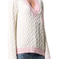  BalmainWool-Blend Cable Knit Sweater With Patch - Runway Catalog