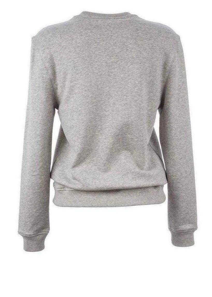  CarvenWoven Gray Cotton Embroidered Face Sweatshirt - Runway Catalog