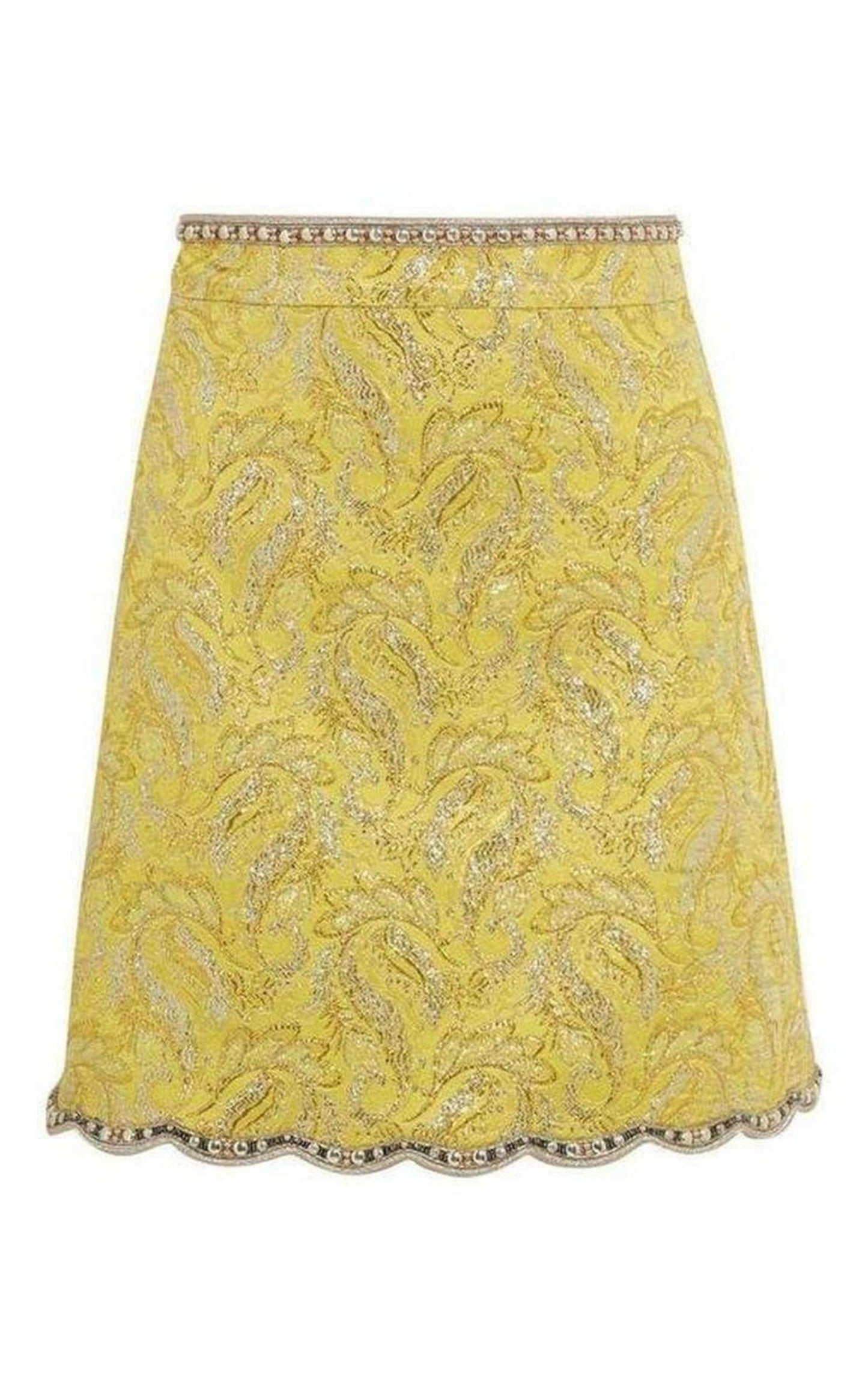  GucciYellow Brocade Jacquard Mini Skirt - Runway Catalog