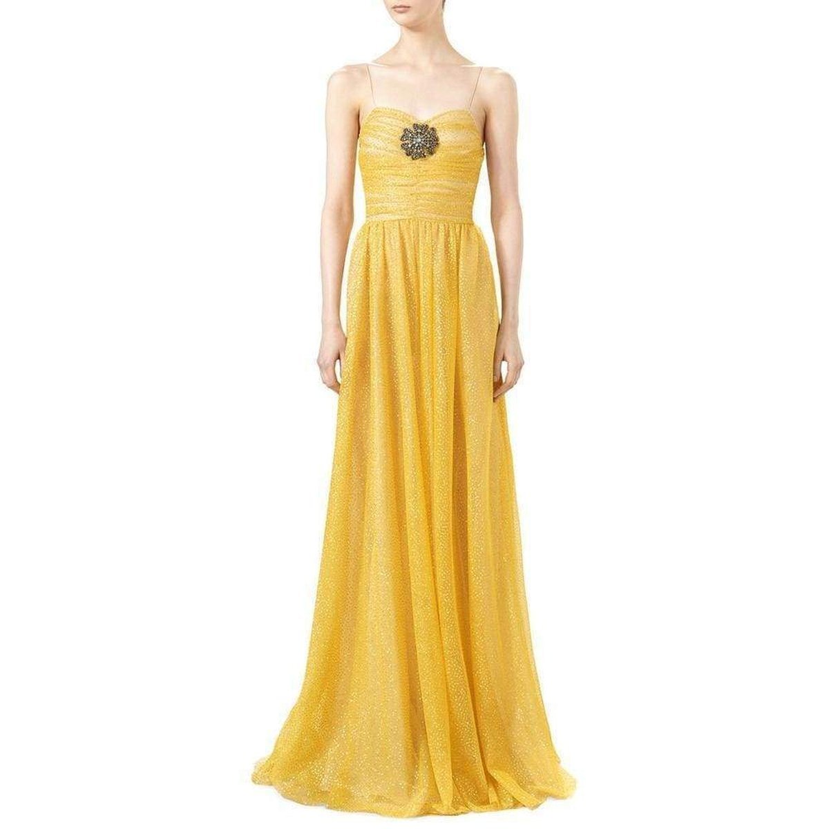 Gucci-Yellow Glitter Tulle Gown - Runway Catalog