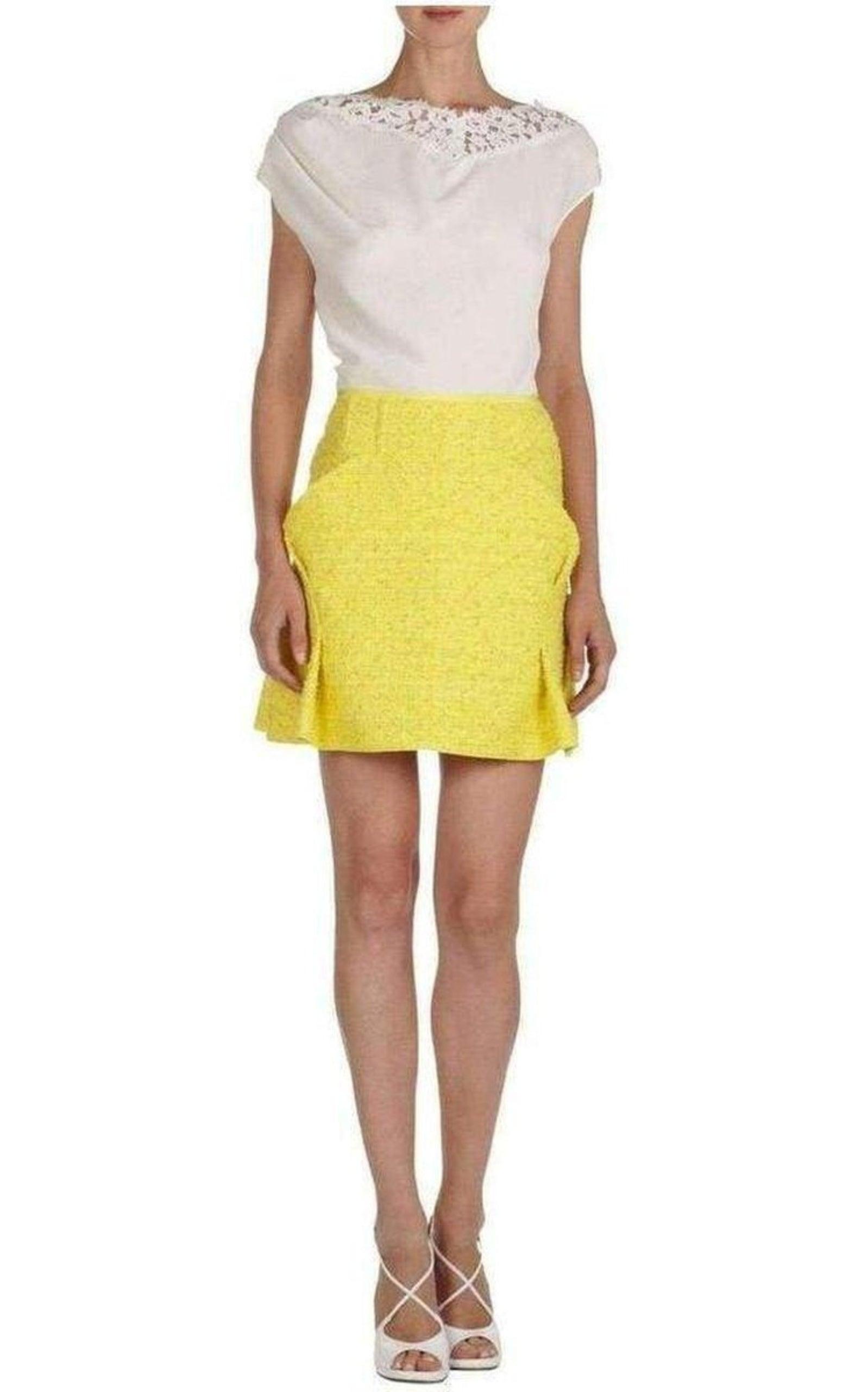  Nina RicciYellow Tweet Mini Skirt - Runway Catalog
