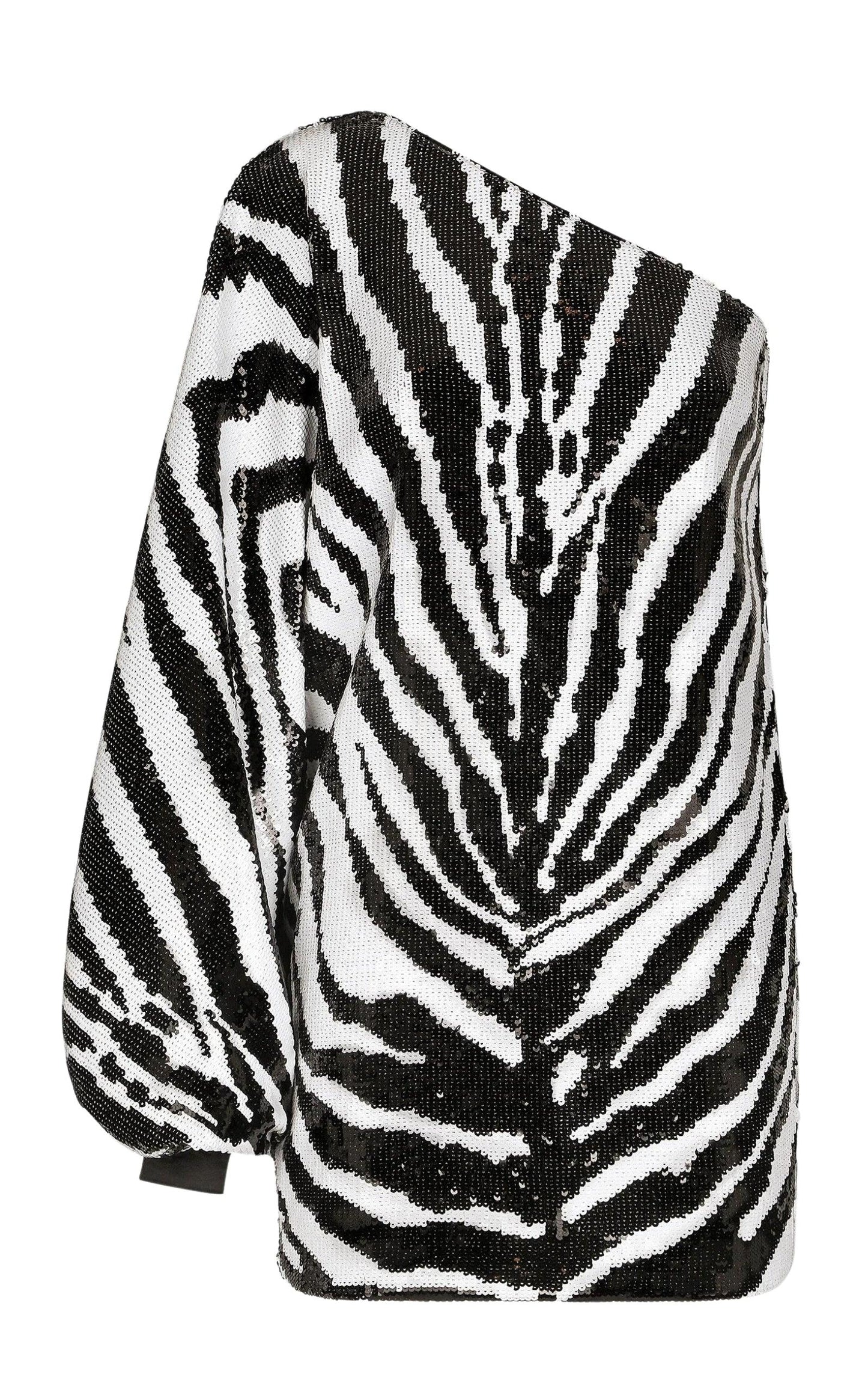  Dolce & GabbanaZebra Print Sequined One-shoulder Dress - Runway Catalog