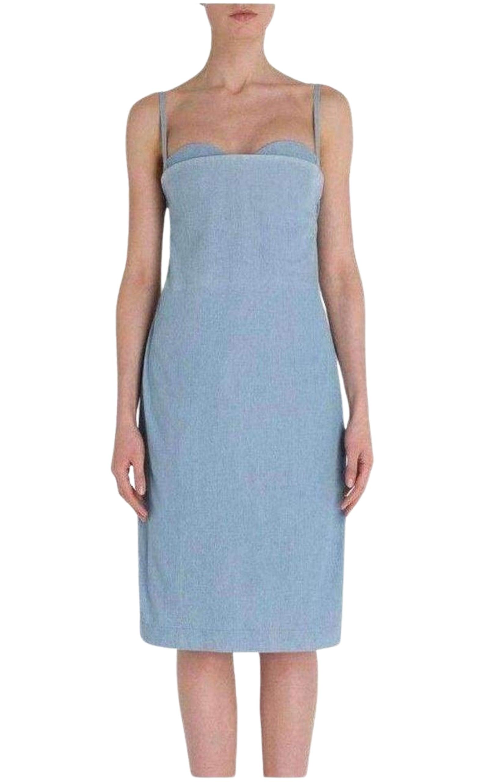 Blue Boned Light Weight Denim Dress Acne Studios