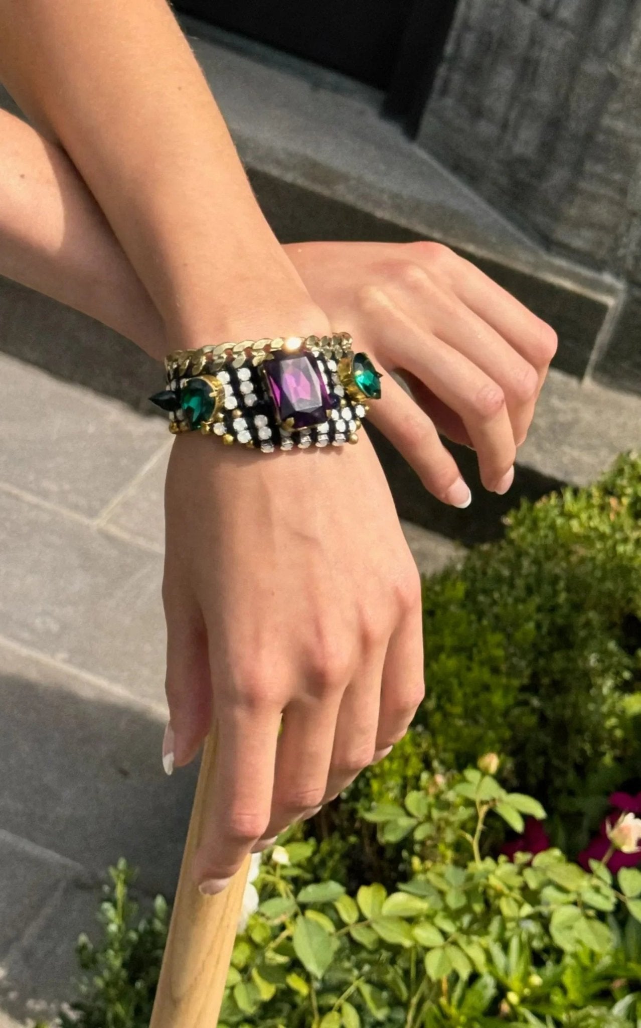 Akong London 24K Gold Plated White Opal Bracelet - Runway Catalog