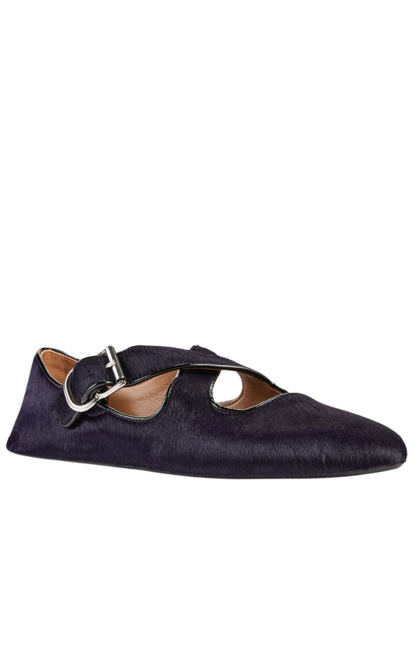 Criss Cross Calf Hair Ballet Flats Alaïa