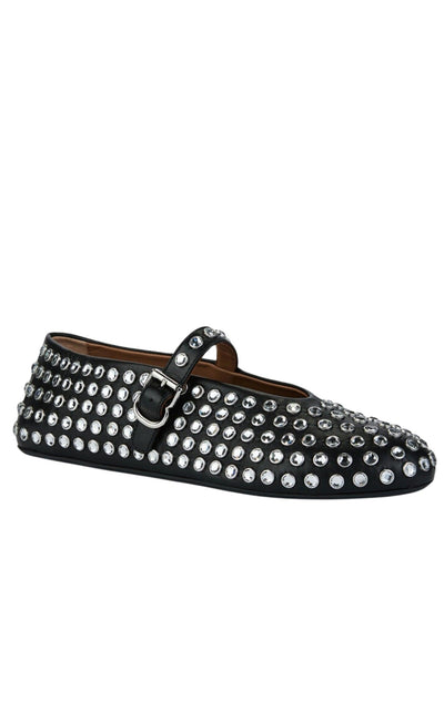 Alaïa Embellished Leather Ballet Flats - Runway Catalog