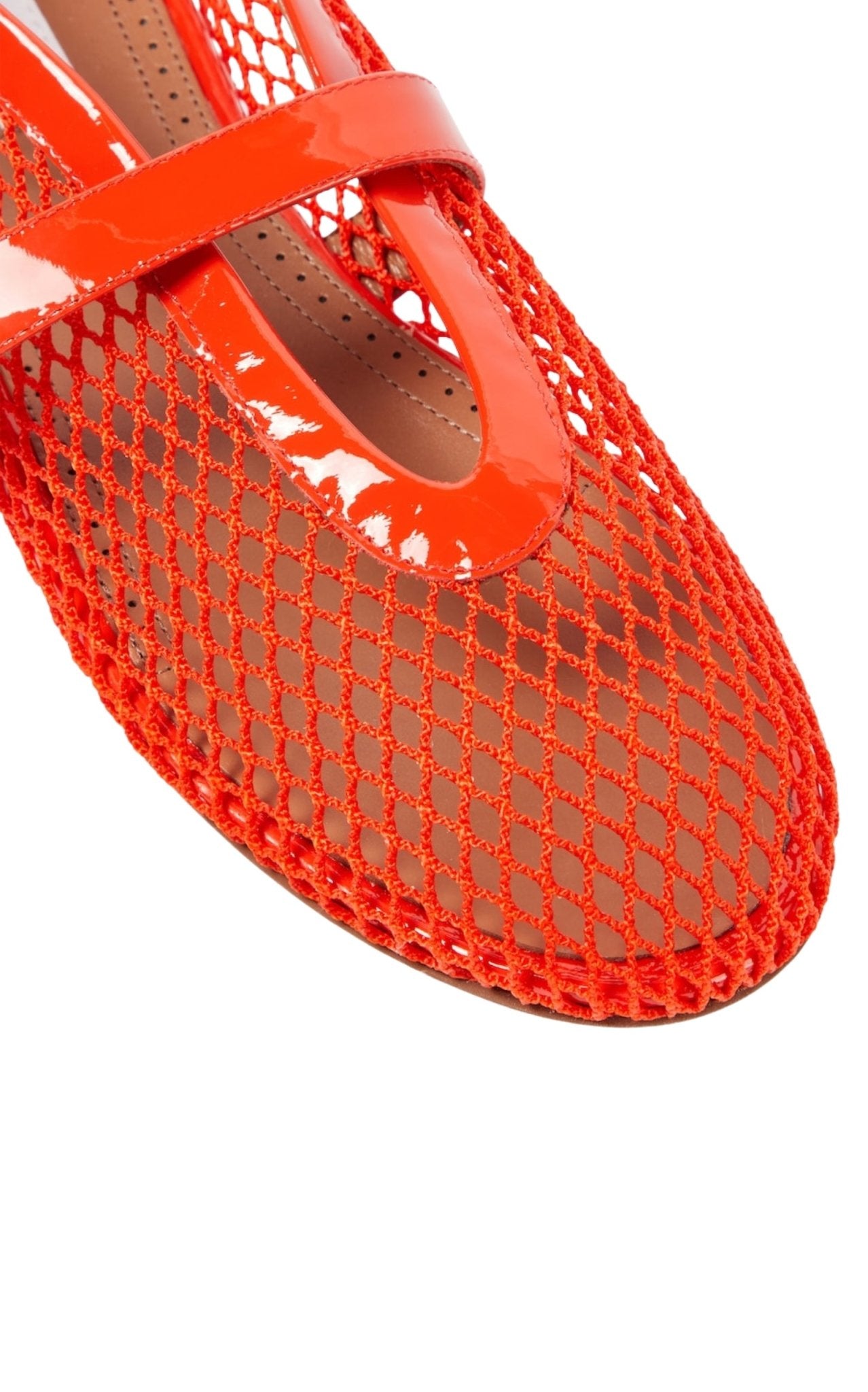 Alaïa Leather - trimmed Fishnet Ballet Flats - Runway Catalog