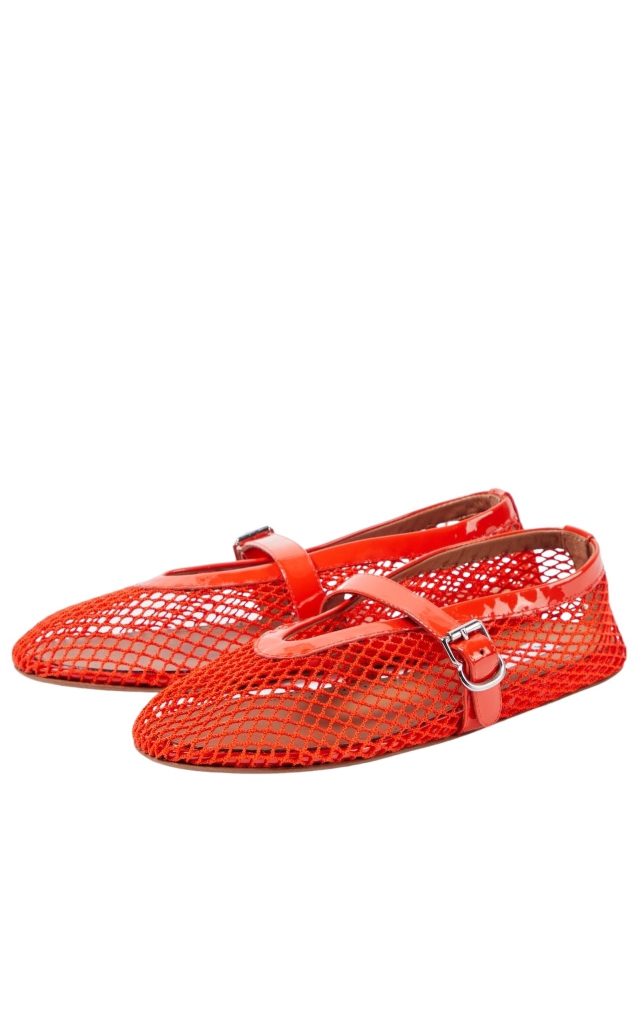Alaïa Leather - trimmed Fishnet Ballet Flats - Runway Catalog