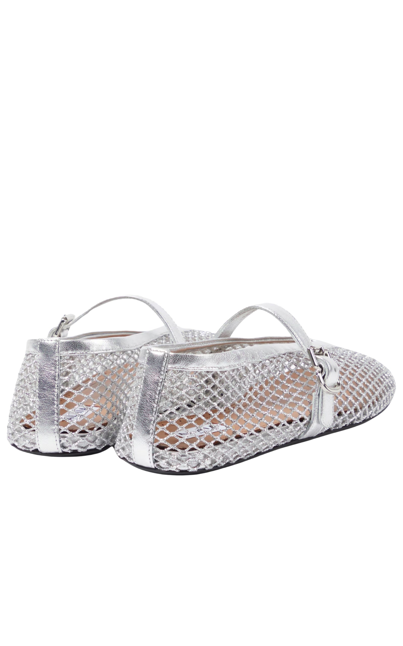 Metallic Fishnet Mary Jane Flats Alaïa