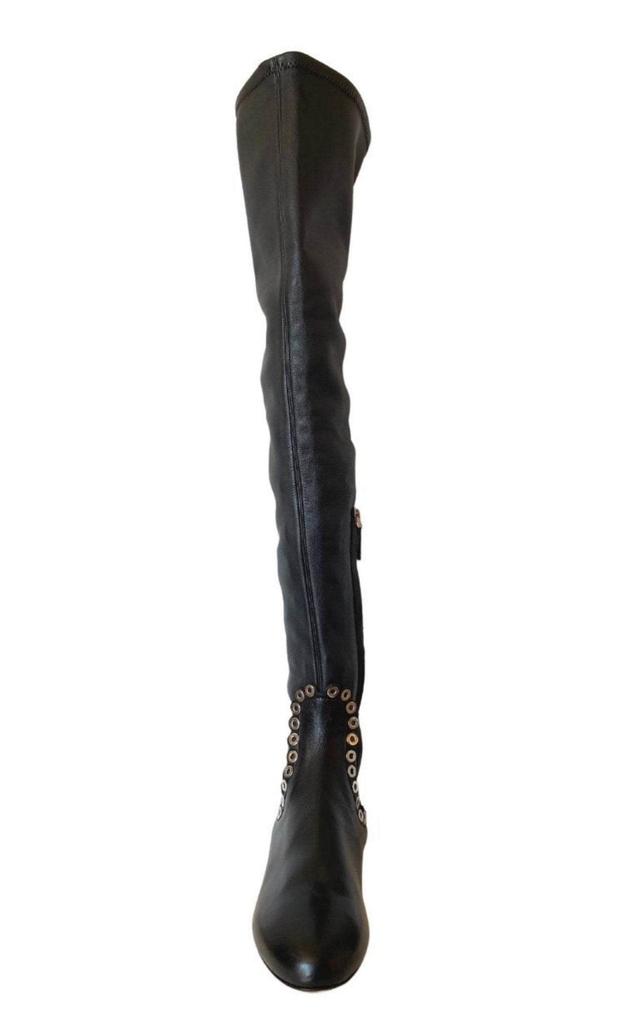 Alaïa Over Knee Studded Flat Boots - Runway Catalog