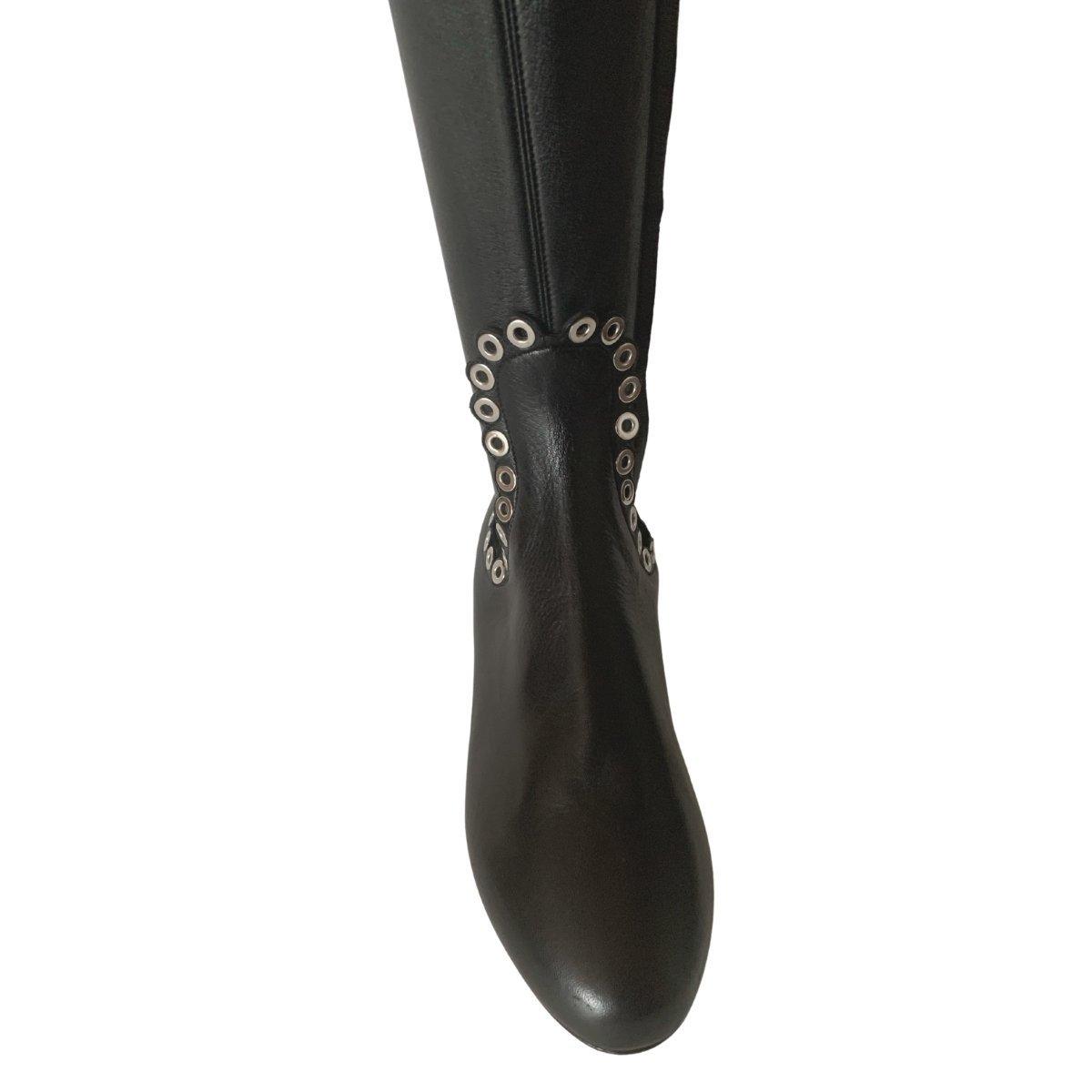 Alaïa Over Knee Studded Flat Boots - Runway Catalog