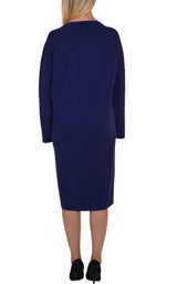 Purple Wool Midi Dolman Long Sleeve Dress Alaïa