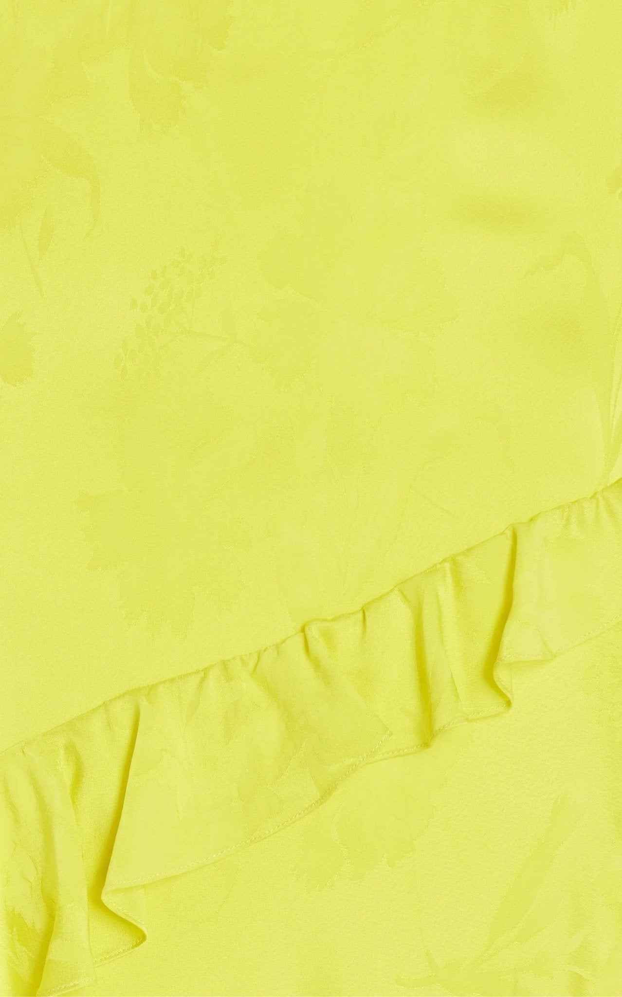 ALEJANDRA ALONSO ROJAS One Shoulder Yellow Silk Ruffle Dress - Runway Catalog