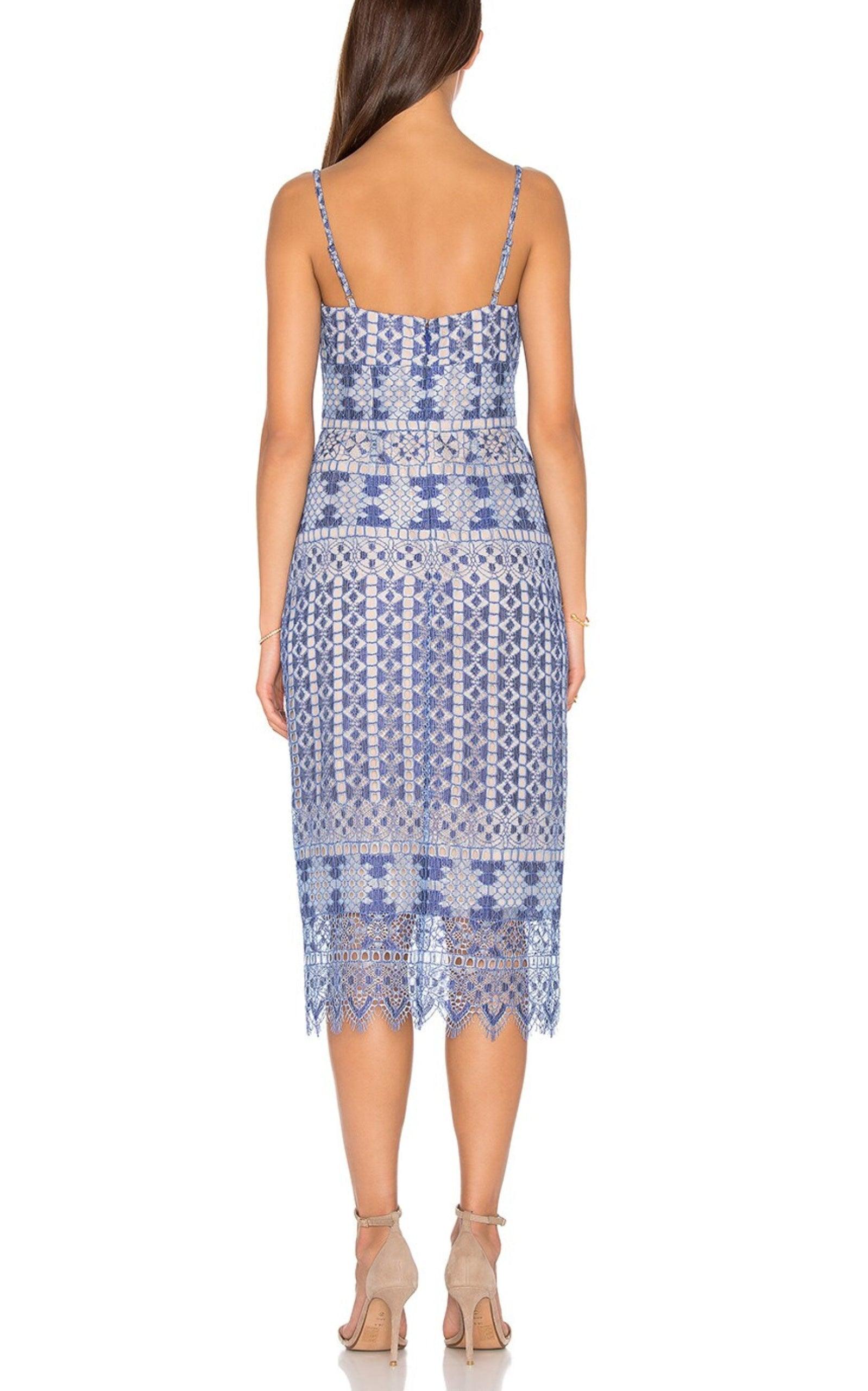 Alese Geometric Lace Midi Dress