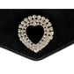 Black Leather and Velvet Crystal Heart Belt Alessandra Rich