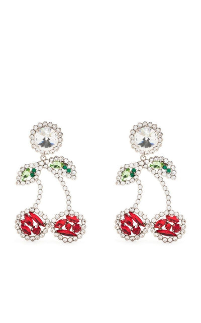 Cherry Crystal Clip-On Earrings Alessandra Rich