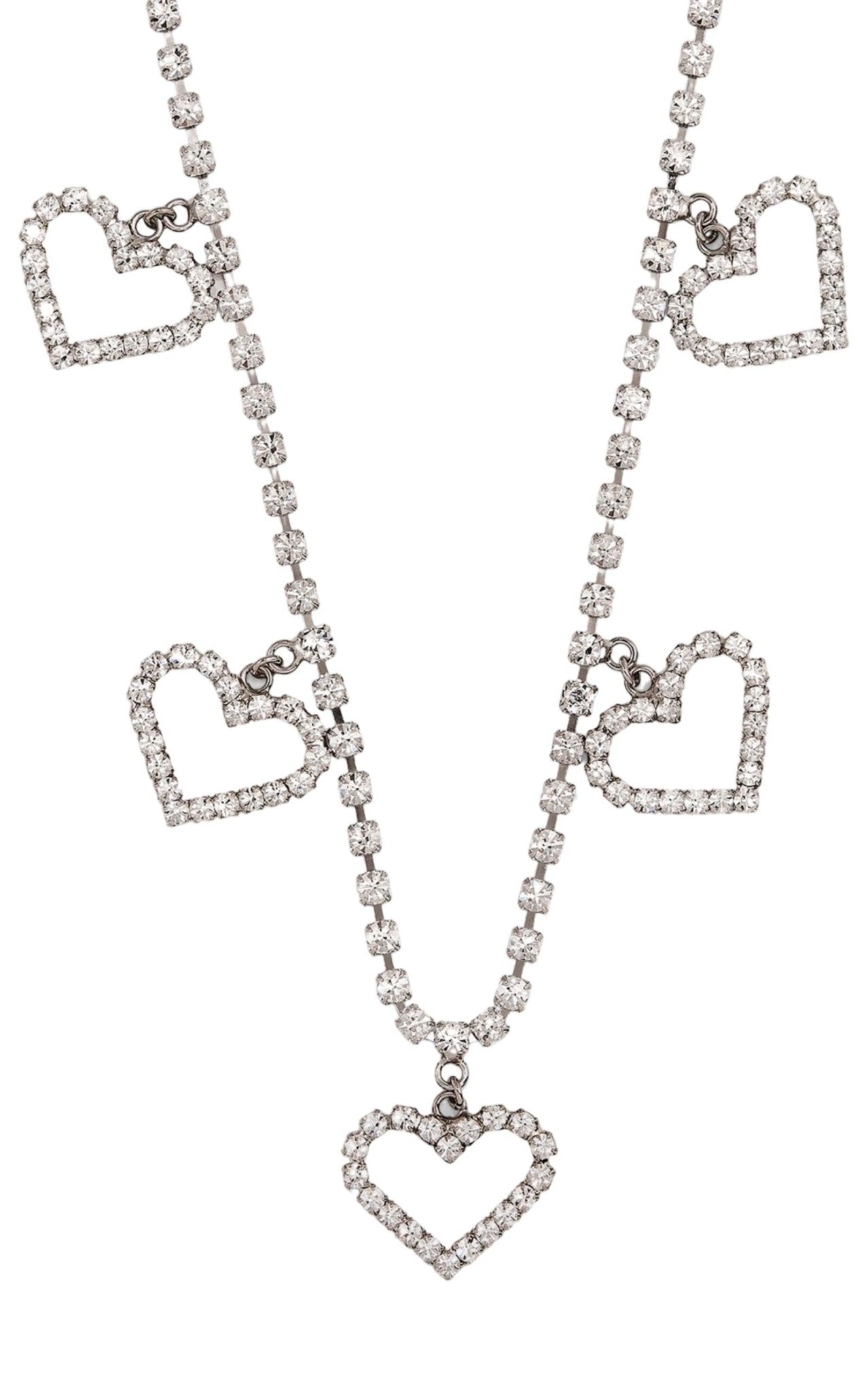 Alessandra Rich Crystal Heart Necklace - Runway Catalog