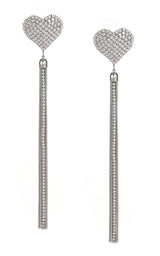 Crystal-Heart Tassel Earrings Alessandra Rich