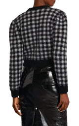 Embellished Check Mohair Cardigan Alessandra Rich