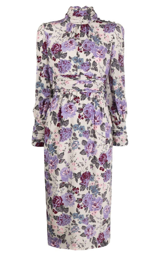 Floral Silk Midi Dress Alessandra Rich