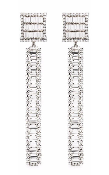 Long Crystal-embellished Earrings Alessandra Rich