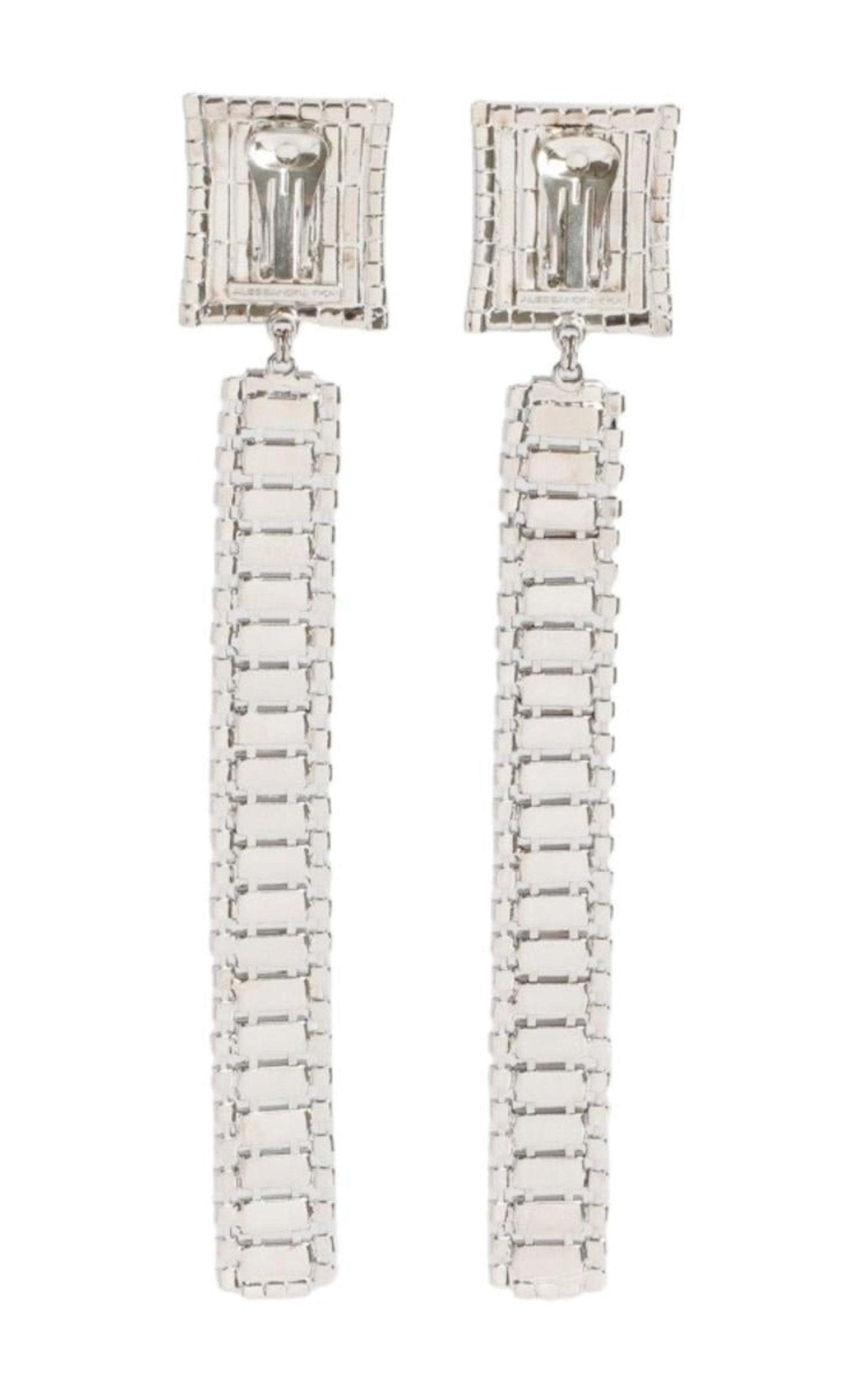 Alessandra Rich Long Crystal - embellished Earrings - Runway Catalog