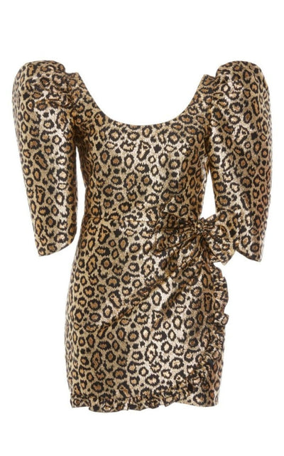 Alessandra Rich Lurex Leo Jacquard Mini Dress - Runway Catalog