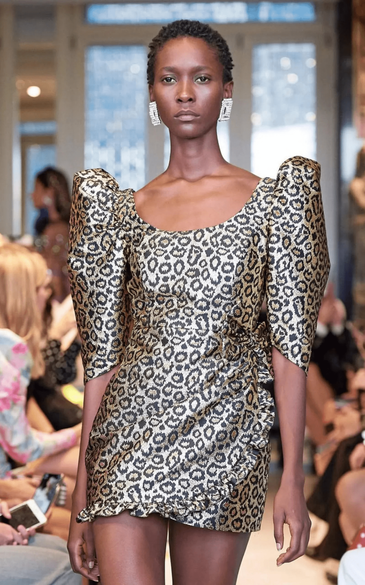 Alessandra Rich Lurex Leo Jacquard Mini Dress - Runway Catalog