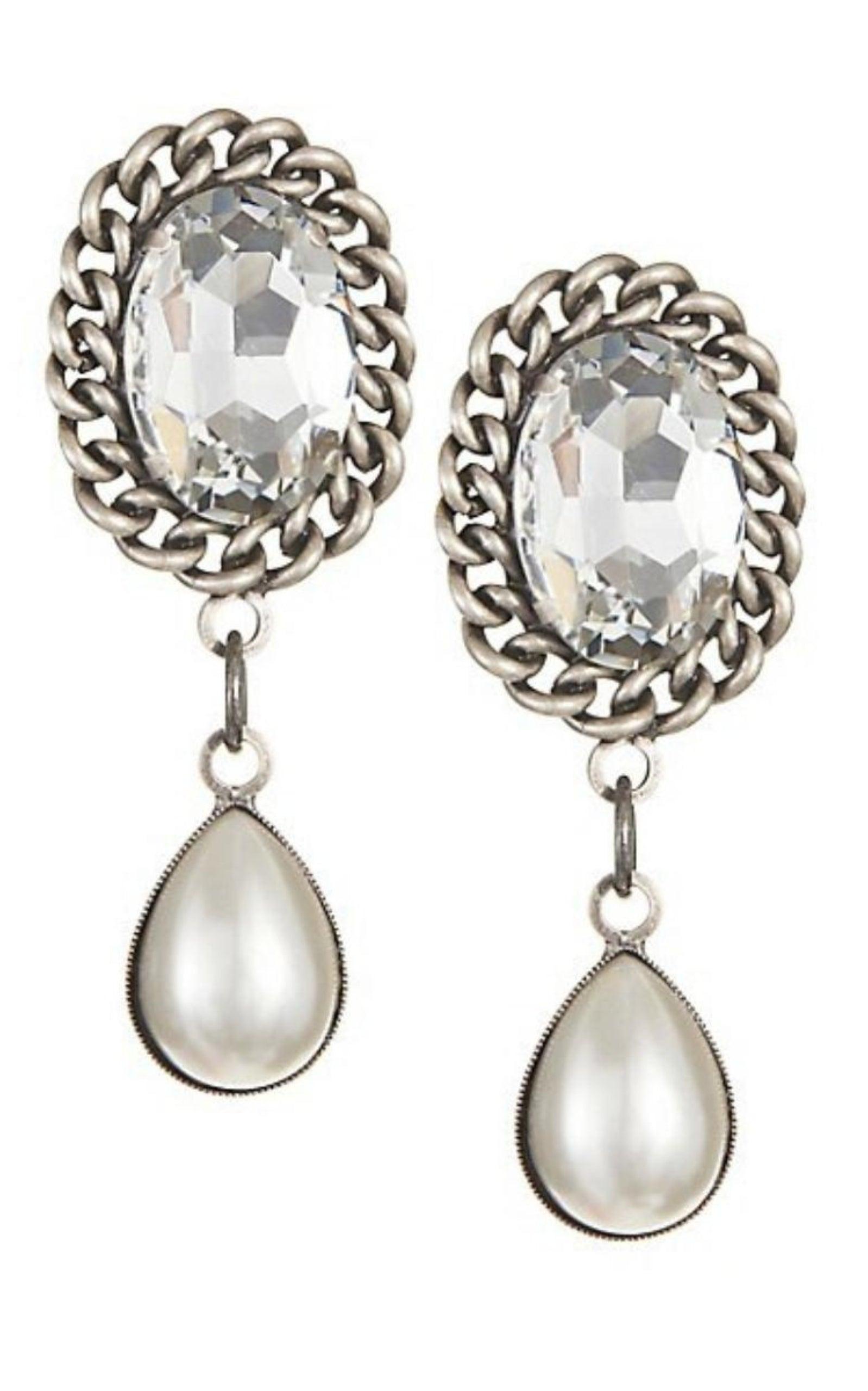 Pearl Drop Clip-On Earrings Alessandra Rich