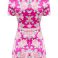 Rose-Print Silk Satin Mini Dress Alessandra Rich