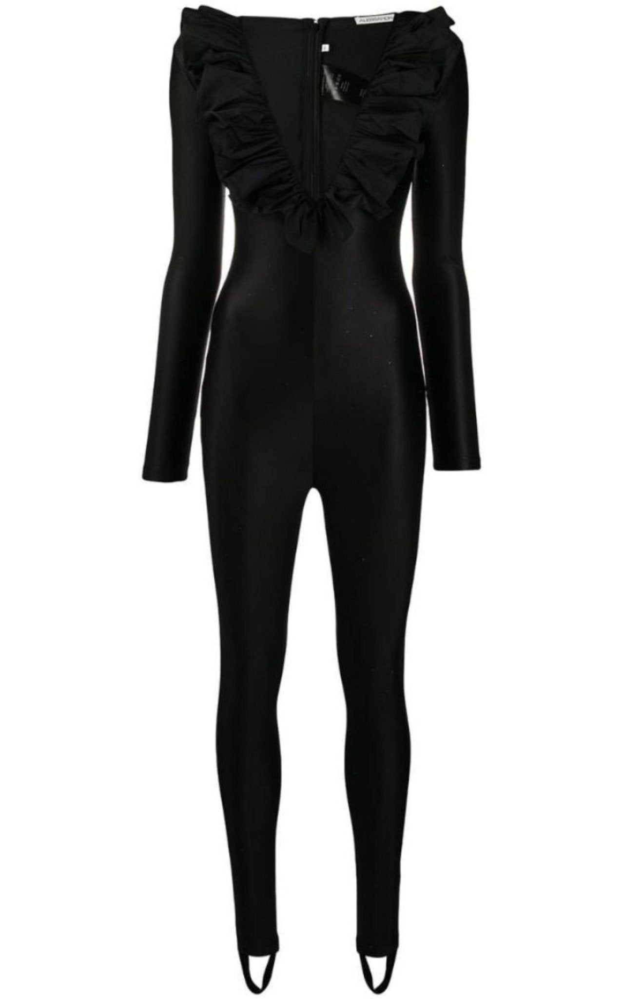 Alessandra Rich Ruffle Crystal Jumpsuit - Runway Catalog