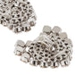 Silvertone Crystal Heart Stud Clip-On Earrings Alessandra Rich