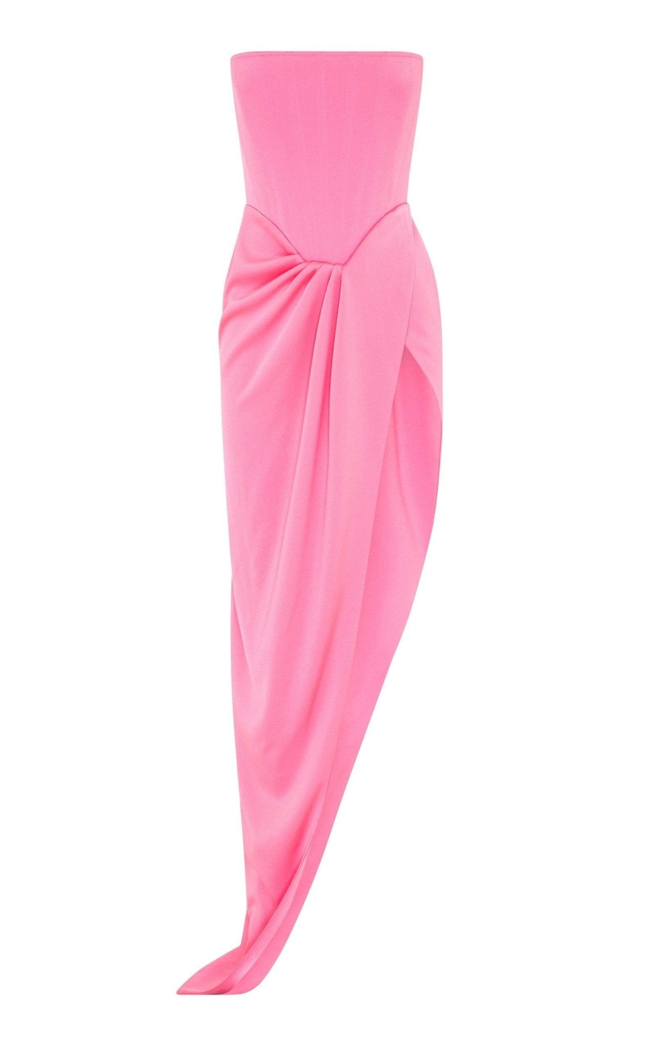 Alex Perry Ledger Satin - Crepe Pink Srapless Dress - Runway Catalog
