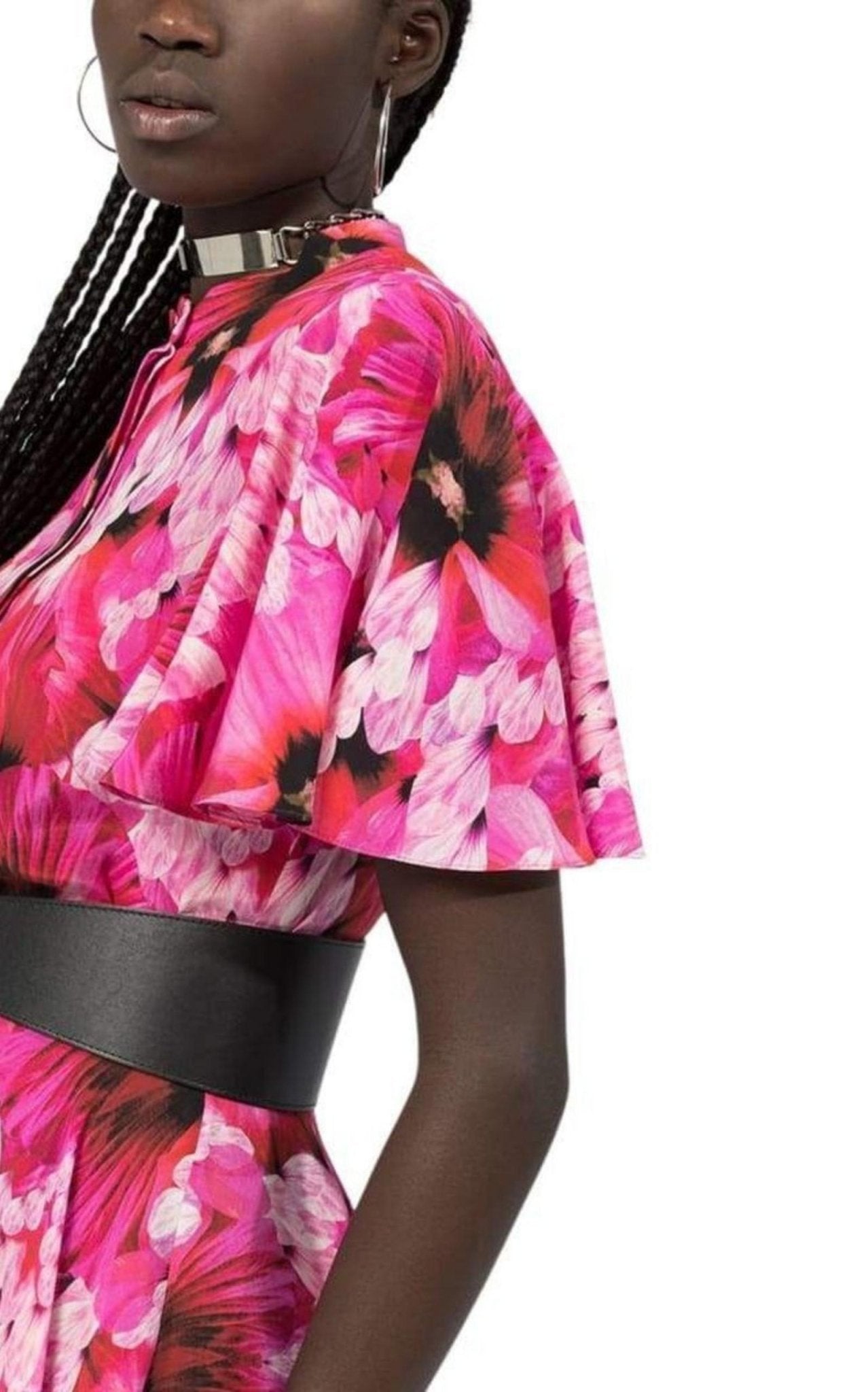 Alexander McQueen Flower Print Silk Tea Dress - Runway Catalog