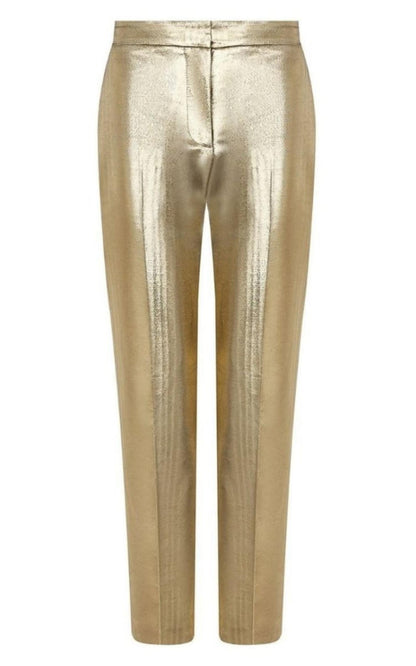 Metallic Moire Cigarette Pants Alexander McQueen