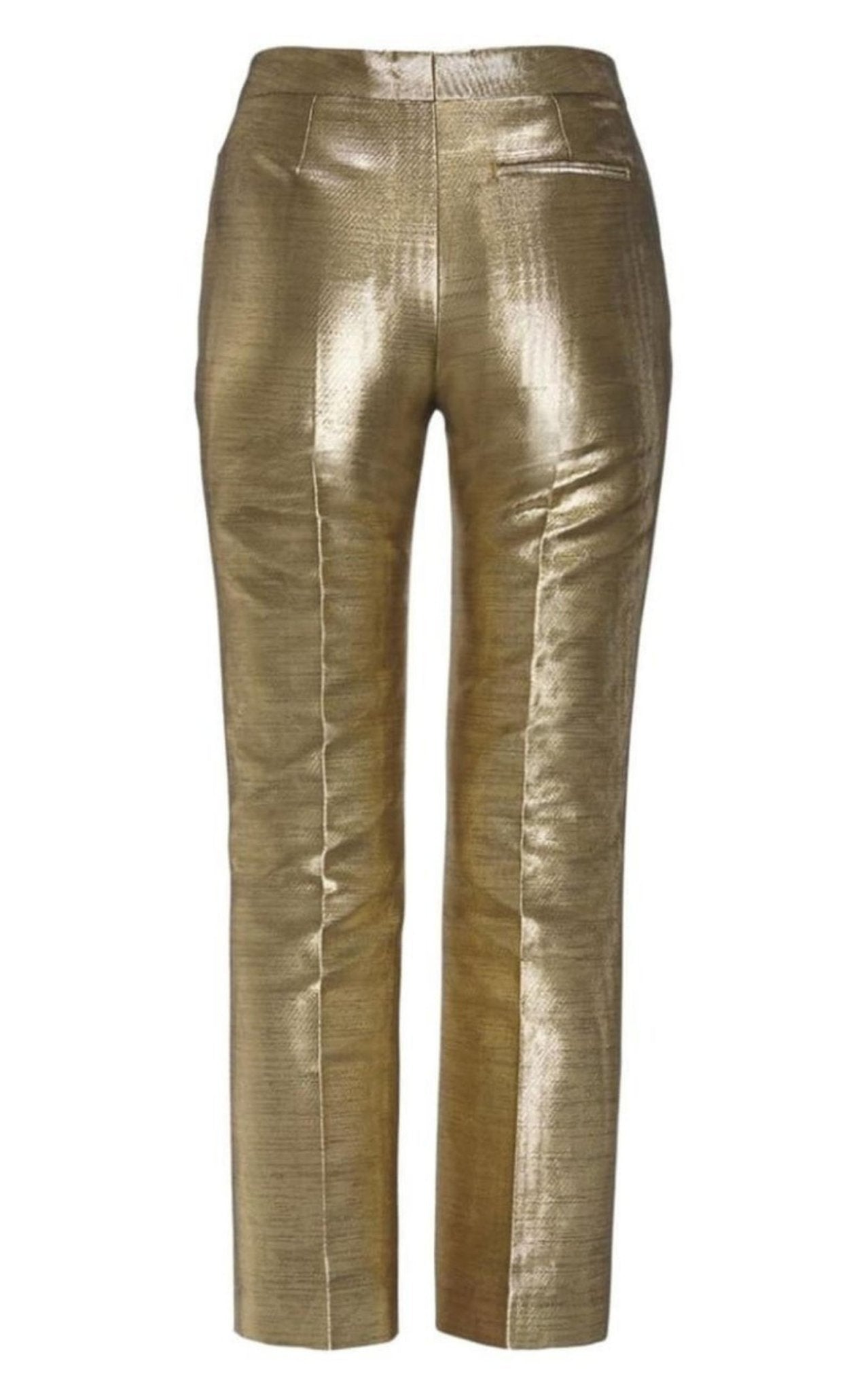 Alexander McQueen Metallic Moire Cigarette Pants - Runway Catalog