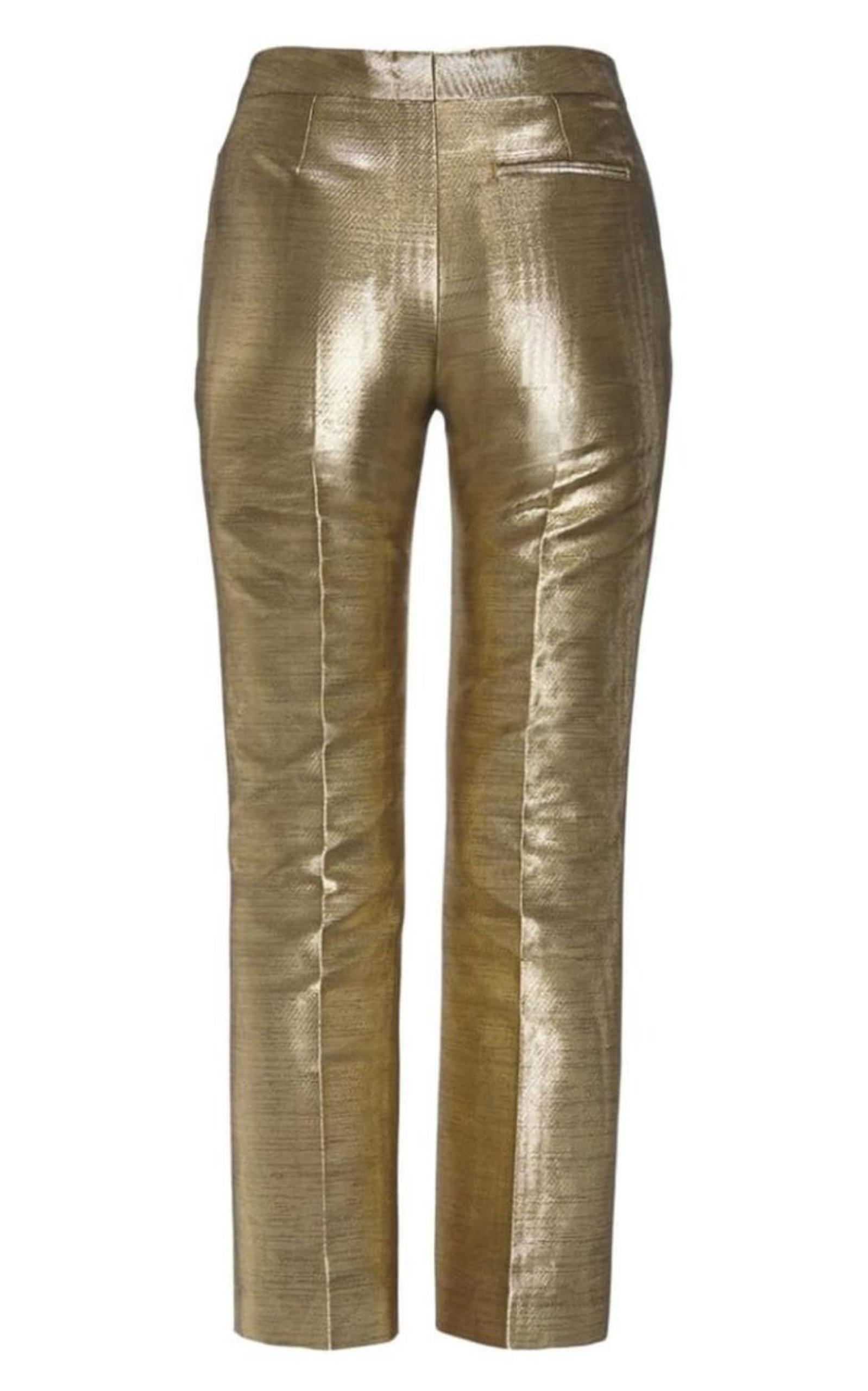 Metallic Moire Cigarette Pants Alexander McQueen