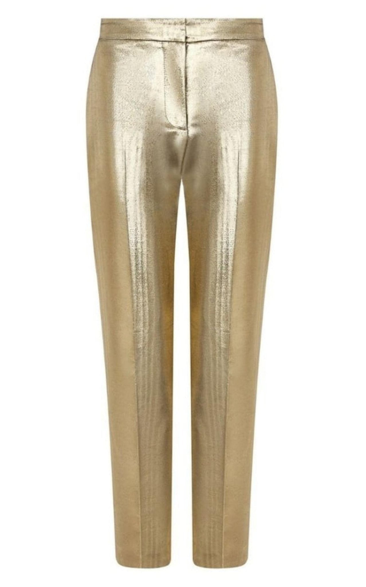 Alexander McQueen Metallic Moire Cigarette Pants - Runway Catalog