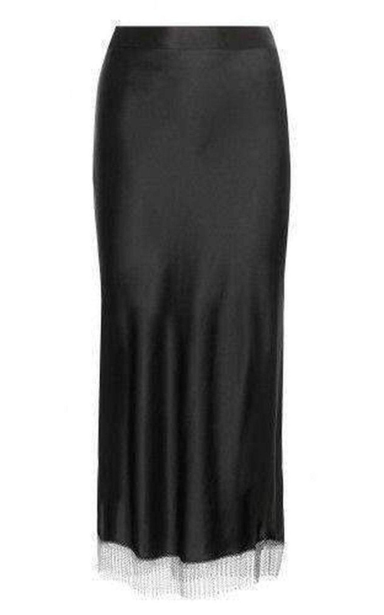 Alexander Wang Black Silk Metal Fringe Skirt - Runway Catalog